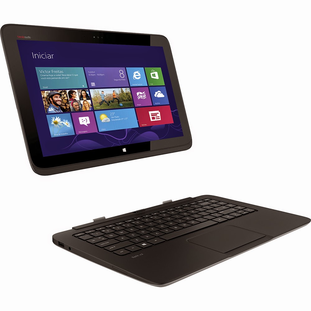  Notebook Conversível 2 em 1 HP Split 13-m110br x2 com Intel Core i5 4GB 500GB + 64GB SSD LED 13,3" Touchscreen Windows 8