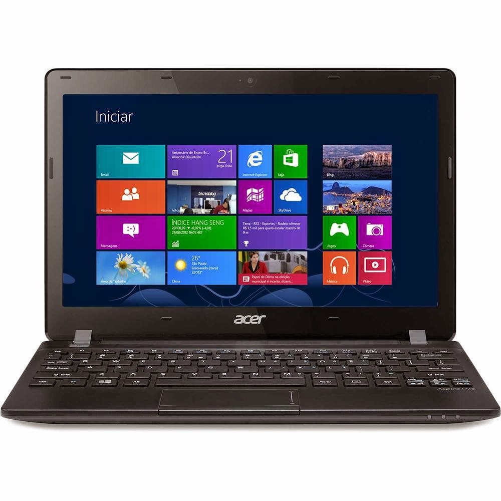 Notebook Acer V5-123-3728 com Processador AMD E1, 2GB, HD 320GB, Tela 11,6", USB, Windows 8 - Preto