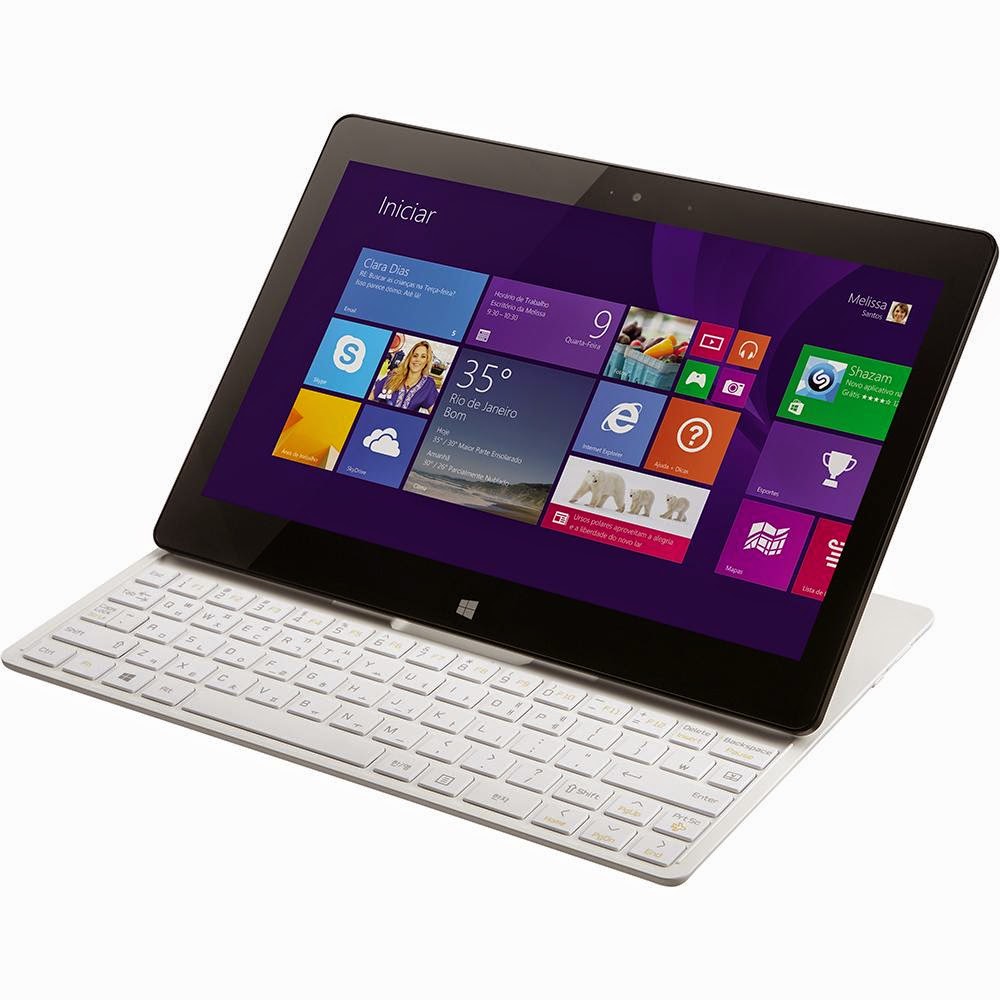 Conheça o Notebook Conversível 2 em 1 LG Slide Pad 2 11T540-G.B351P1 Tela Touch de 11,6’’, Intel Atom, Memória de 2GB, Windows 8, HDMI, USB, Bluetooth Branco.