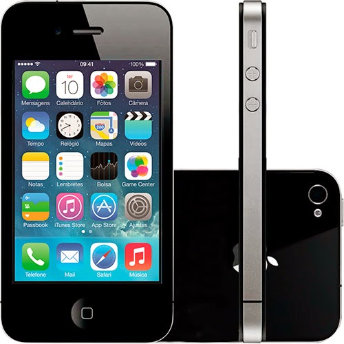 Conheça o IPhone Apple 4S Preto com 8GB de memória, Bluetooth, Câmera de 8 MP. BT Informática.