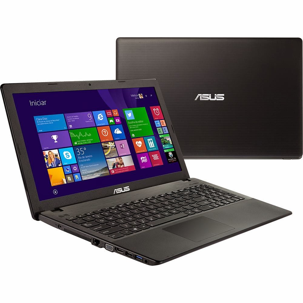 Conheça o Notebook Asus X551MA-BRAL-SX206H Intel Celeron Dual Core (N2830), 2GB de Memória, HD de 500GB, Tela de 15,6", Wi-Fi, Conexões USB e HDMI, DVD-RW, Bateria de 3 Céçulas, Peso aproximado de 2,15kg  e Windows 8. BT Informática
