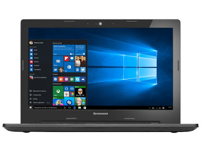 Notebook Lenovo G50 80 80R0000CBR com processador Intel Core i5 (5200U) de 2.2 GHz a 2.7 GHz 3 MB cache, 8GB de memória, HD de 1TB, Tela de 15,6", Conexões USB e HDMI, Drive de DVD, Bateria de 4 células (32Wh), Peso aproximado de 2,5kg e Windows 10.