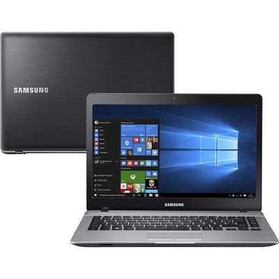 Conheça o Notebook Samsung Essentials E31 NP370E4K-KW6BR preto com processador Intel Core i3 (5005U) de 2 GHz e 3 MB cache, 4GB de memória RAM, HD de 1 TB, Tela LED HD de 14", Conexoes USB e HDMI, Não possui Drive de DVD, Peso aproximado de 2,2 kg e Windows 10.