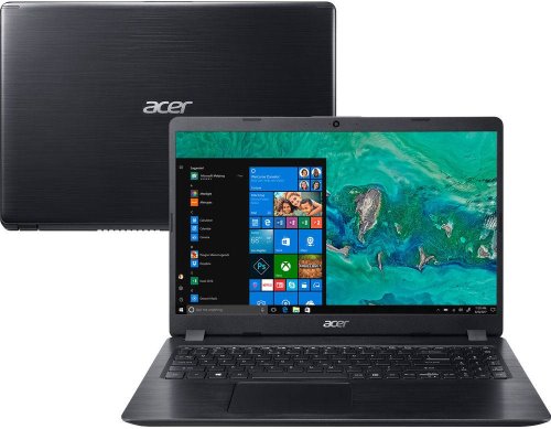 O Notebook Acer Aspire 5 A515-52G-58LZ NX.H9HAL.004 possui processador Intel Core i5 (8265U) de 1.6 GHz a 3.9 GHz e 6MB cache, 8GB de memória RAM (DDR4 até 2400 MHz- 1x8GB - expansível até 32GB sendo 2 soDIMM), HD de 1 TB (5.400 RPM), Tela LED HD de 15,6" e resolução máxima de 1366 x 768, Placa de Vídeo integrada Intel UHD Graphics 620 e NVIDIA Geforce MX130 com 2GB de memória dedicada (GDDR5), Conexões USB e HDMI, Wi-Fi 802.11 b/g/n/ac, Webcam (720p), Não possui Drive de DVD, Bateria de 3 células, Peso aproximado de 1,8kg e Windows 10 64 bits.