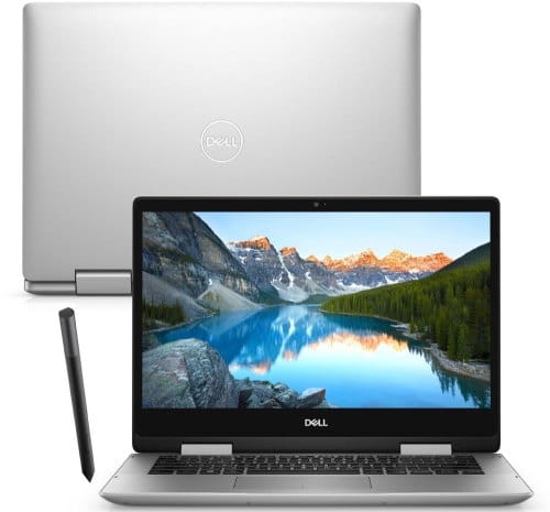 O Notebook 2 em 1 Dell Inspiron i14-5491-M20S possui processador Intel Core i5 (10210U) de 1.60 GHz a 4.20 GHz e 6 MB cache, memória de 8 GB DDR4, SSD de 256GB, Tela 14" polegadas touch Full HD IPS e iluminação traseira por LED Placa de Vídeo NVIDIA® GeForce® MX230 com 2GB de GDDR5, Conexões USB e HDMI, placa de rede wireless, bluetooth v5.0, Não possui Drive de DVD, Bateria de 3 células, Peso aproximado de 1,74Kg e Sistema Operacional Windows® 10 Home de 64 bits.