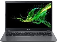 O Notebook Acer Aspire A315-56-35ET possui processador Intel Core i3 (1005G1) de 1.20 GHz a 3.40 e 4 MB cache, 8 GB DDR4 (4GB Soldada + 4GB Módulo), SSD de 512GB, Tela 15.6” polegadas HD (1366 x 768 pixels) Acer CineCrystal™ antirreflexiva com resolução máxima de 1920 x 1080 e bordas finas, Placa de Vídeo integrada Intel® UHD Graphics com memória compartilhada com a memória RAM, Conexões USB e HDMI, IEEE 802.11 a / b/ g / n / ac, Não possui Drive de DVD, Bateria de 3 células, Peso aproximado de 1,90kg e Sistema Operacional Windows® 10 Home de 64 bits.