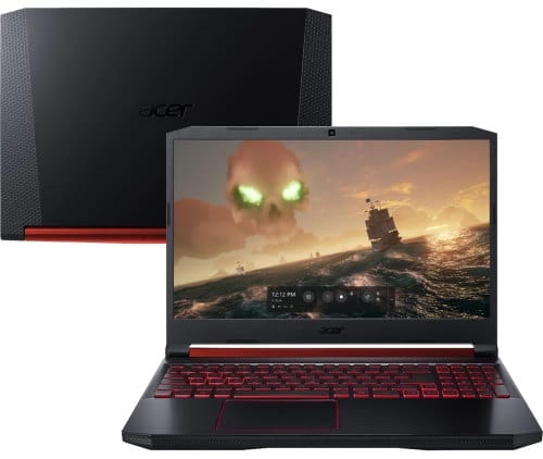 O Notebook Gamer Acer Aspire Nitro 5 AN515-54-76XC possui processador Intel Core i7 (9750H) de 2.60 GHz a 4.60 GHz e 12 MB cache, memória de 16 GB DDR4, SSD de 256GB + HD de 1TB, Tela 15.6" polegadas Anti reflexivo, Ultra-slim, IPS (In-Plane Switching), FHD (1920 x 1080 pixels), 60 Hz, 25~27ms, Placa de Vídeo NVIDIA® GeForce™ GTX 1650 com memória dedicada VRAM de 4GB GDDR5, Conexões USB e HDMI, placa de rede wireless, bluetooth v5.0, Não possui Drive de DVD, Bateria de 4 células, Peso aproximado de 2,70Kg e Sistema Operacional Endless OS de 64 bits. 